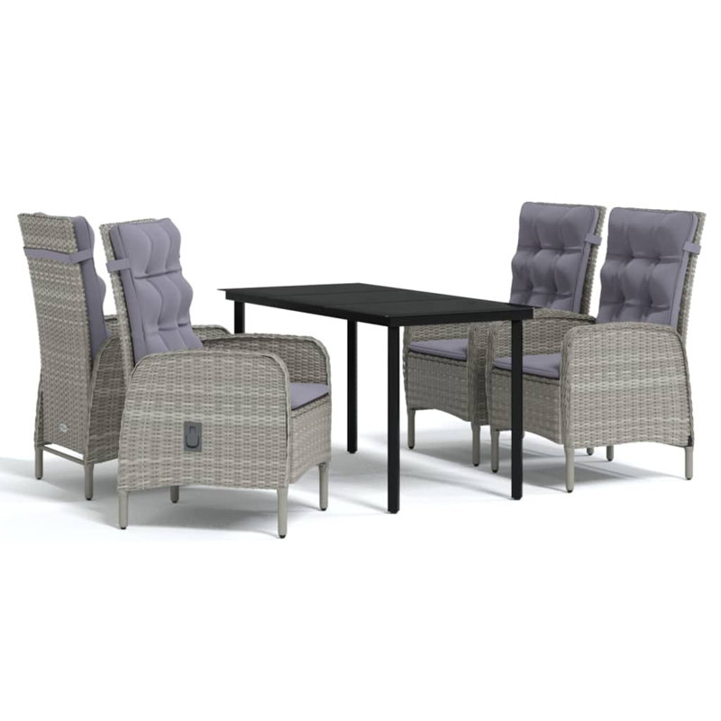 Ensemble repas pour 6 personnes Pattaya, H 29,1 po x L 55,1 po x l 27,6 po, 4, Gris