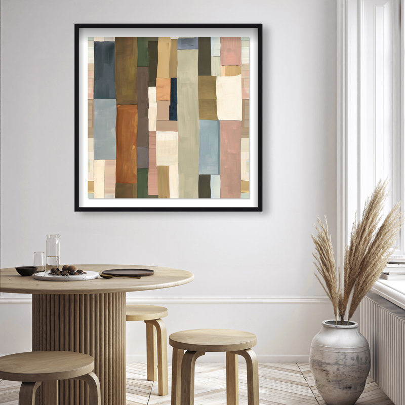 Woven Earthscape Shadowbox Abstract Print by Oliver Gal, Black Frame, 12 x 12, 41.5"H x 41.5"W, Black Frame