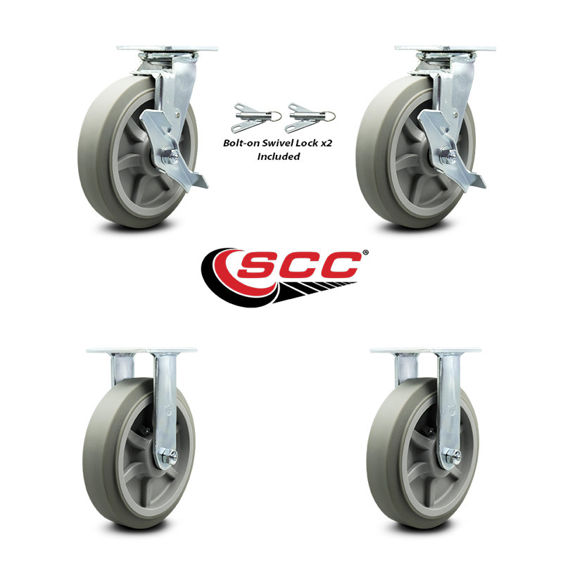 4 Piece Thermoplastic Rubber Caster Set