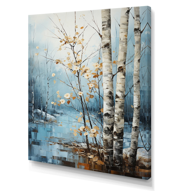 «Wasili Birch Woods Winter Whispers VI», reproduction sur toile, H 20 po x l 12 po x P 1 po, Toile tendue