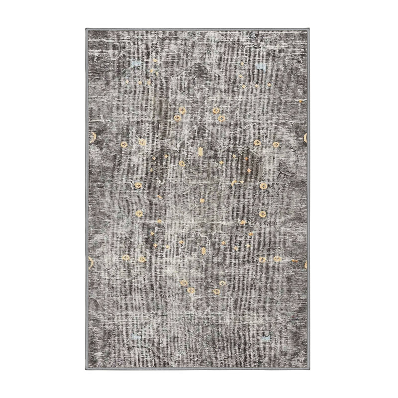 Tapis noir/brun traditionnel Norb, Rectangle 4 pi x 6 pi