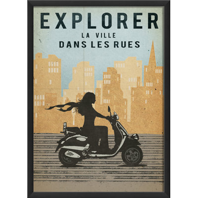 Publicité rétro encadrée explorer la ville