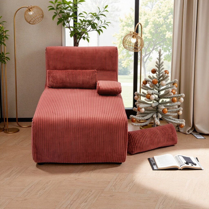 Canapé désossé de conception ergonomique, méridienne modulaire, capacité de poids de 250 lb, Rouge