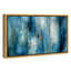 Abstrait bleu abondant / pluie blanche - Impression sur toile-51240780-51240779