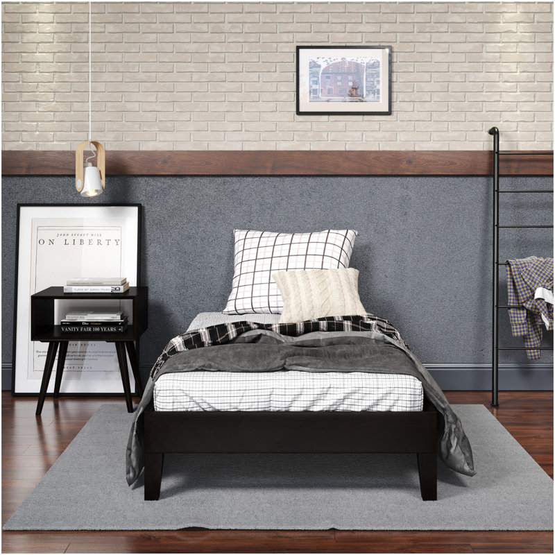 Lit plateforme simple - noir, Lit simple, Noir