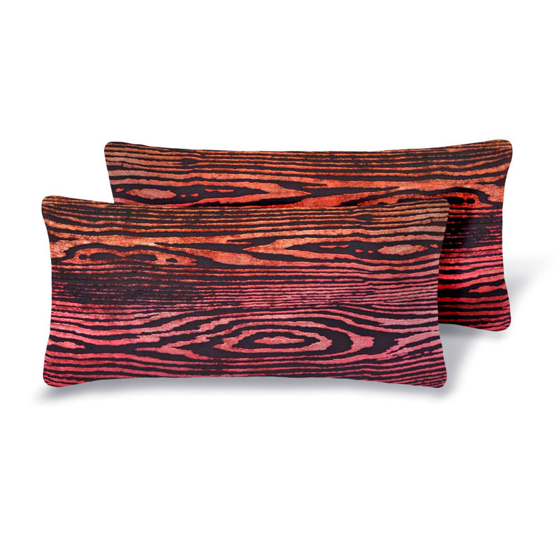 Woodgrain Rectangle Velvet Pillow Cover & Insert, Wildberry, Square 20"H x 20"W