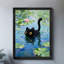 Reproduction d'art encadré noir de style rétro Monet nénuphar-151988779