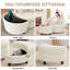 Fauteuil demi-tonneau rond pivotant surdimensionné avec repose-pieds demi-lune et double rangement-108606792
