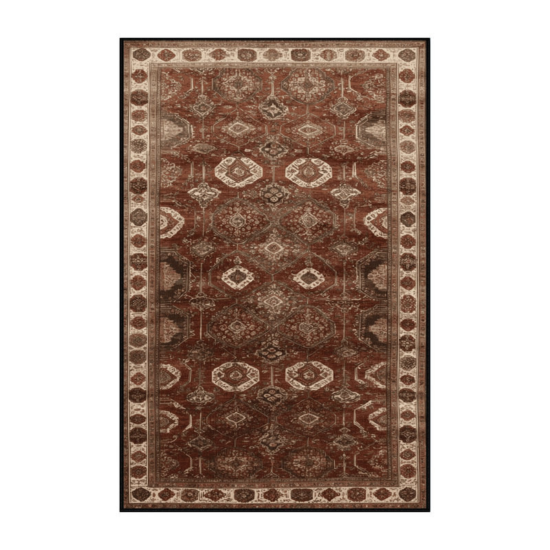 Tapis brun lavable à la machine, Rectangulaire 3 pi x 5 pi