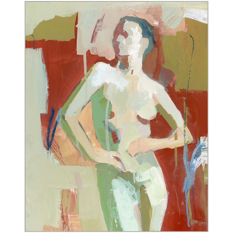 Complimentary Shimmy Print by Donna Weathers, White Floater Framed, 41.25" H x 33.25" W