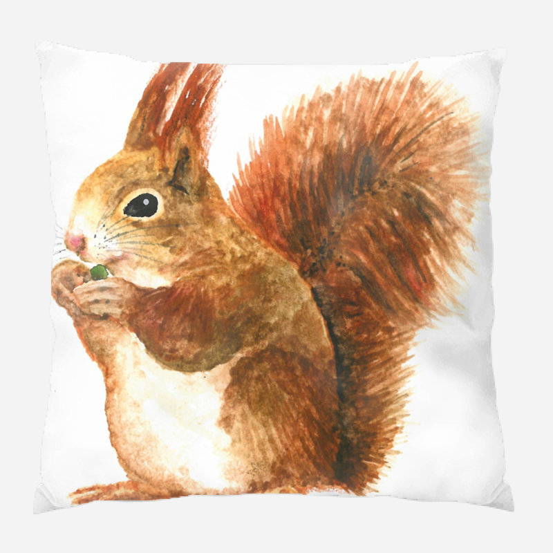 Housse et insert de coussin carré Quach Squirrel, Microsuède, Intérieur