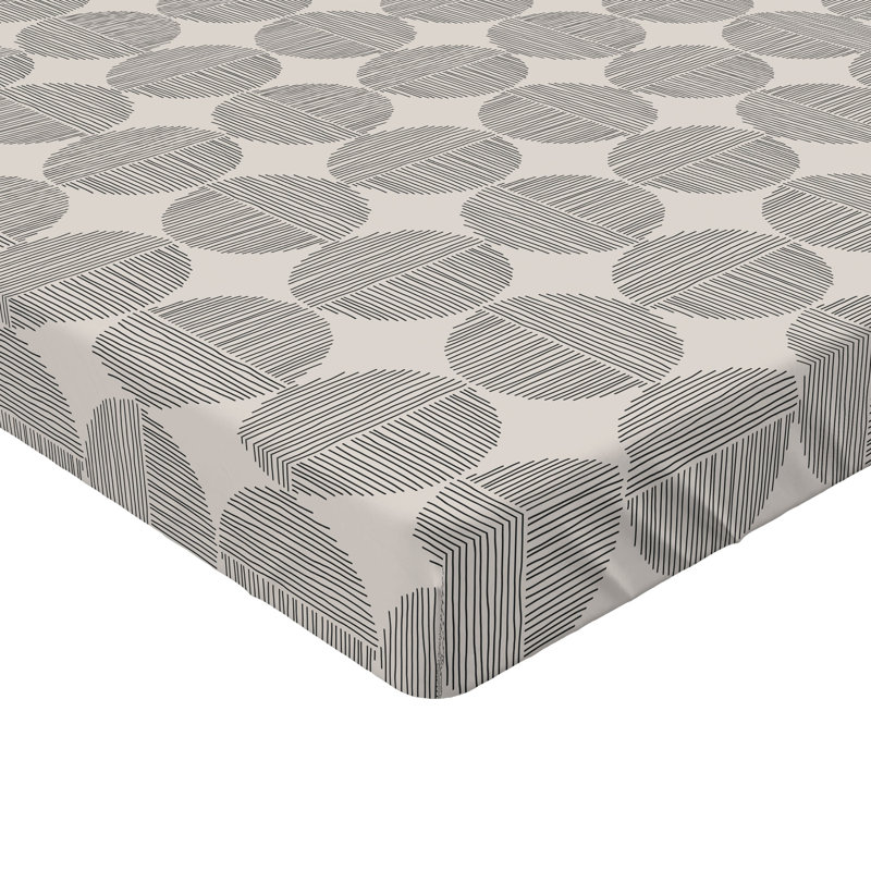 Drap-housse Ambesonne, Perle, gris anthracite, gris / géométrique, Drap-housse très grand californien
