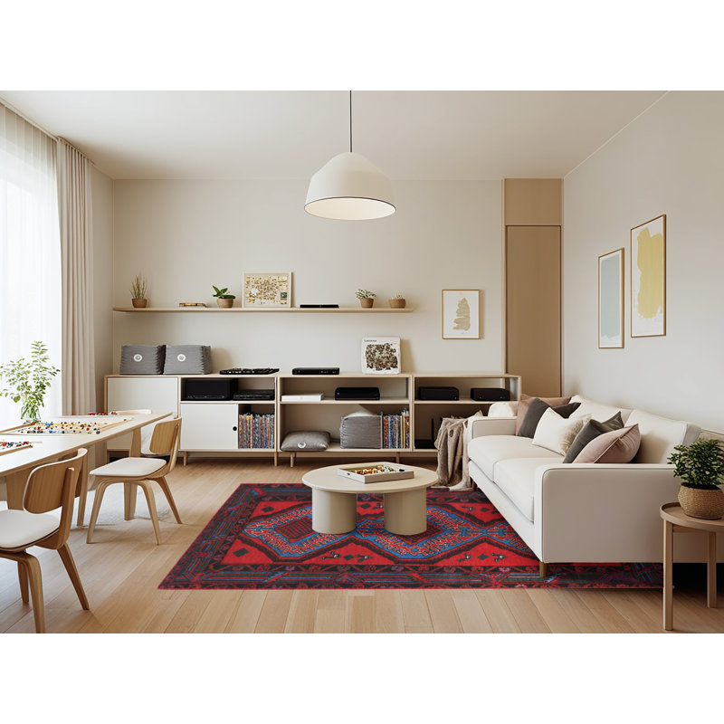 Tapis rouge à motif sud-ouest, Rectangle 7 pi x 9 pi