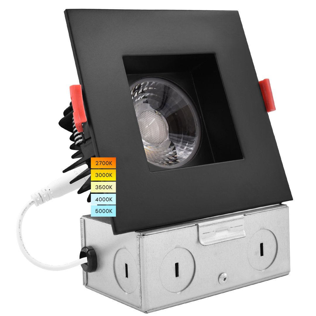 4 Selectable CCT New Construction IC Rated LED Canless Recessed Lighting Kit Luxrite