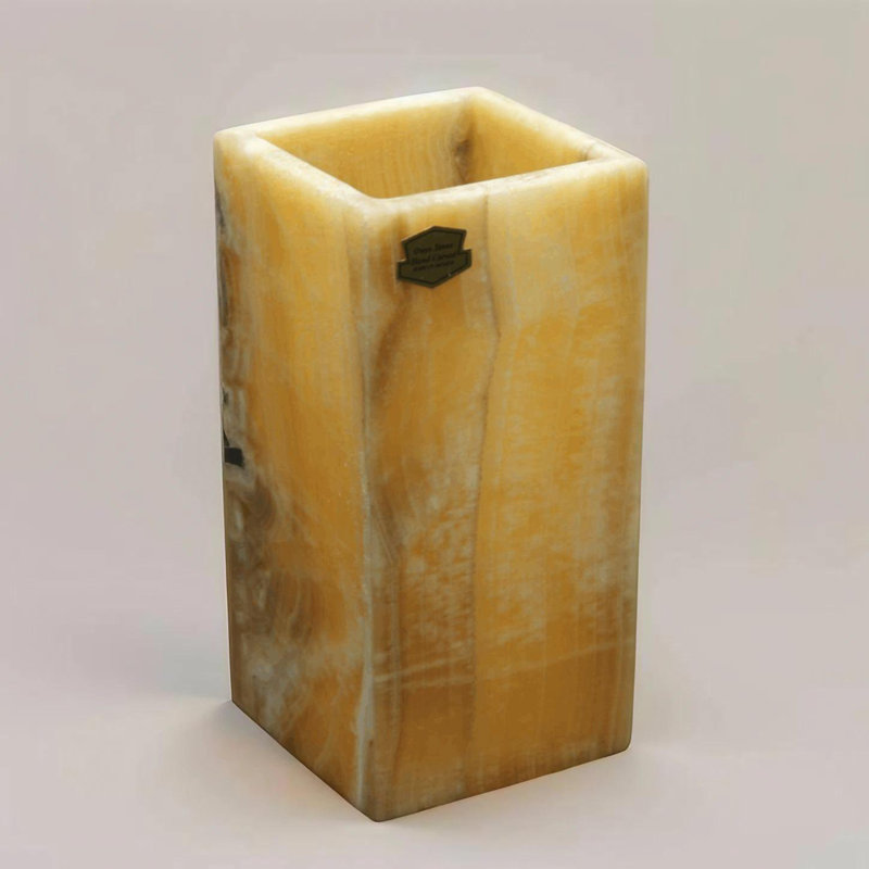 Red & Yellow Onyx Candle Holder
