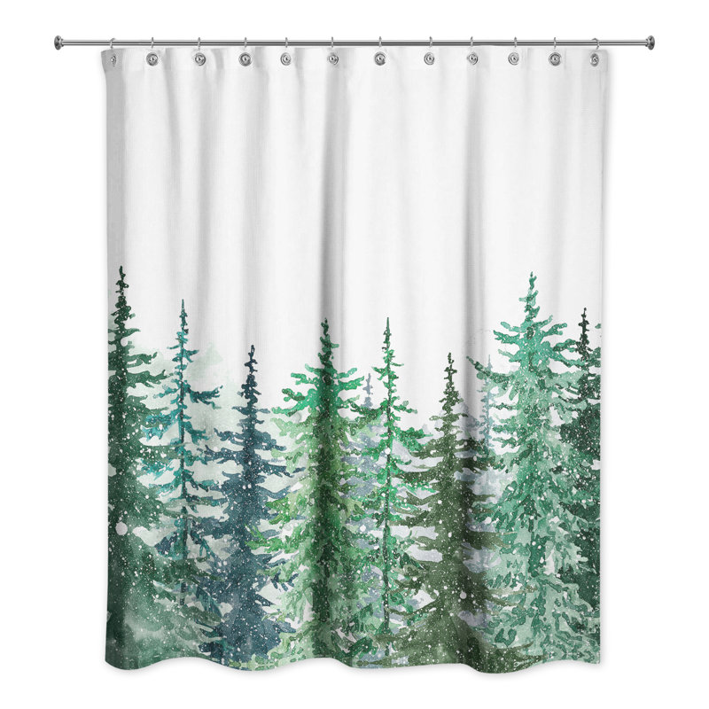 Rideau de douche simple en polyester Dejan