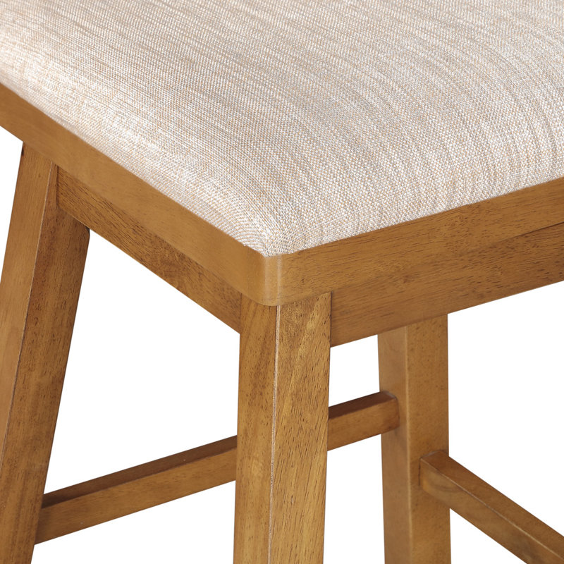 Tabouret de bar et de comptoir pivotant Renetta, Chêne véritable, Lin avoine, Tabouret de bar (siège d'une hauteur de 29 po)