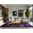 Soft Plush Fanelli Halloween Modern & Contemporary Abstract Area Rug in Purple – Navy Binding-1429139400