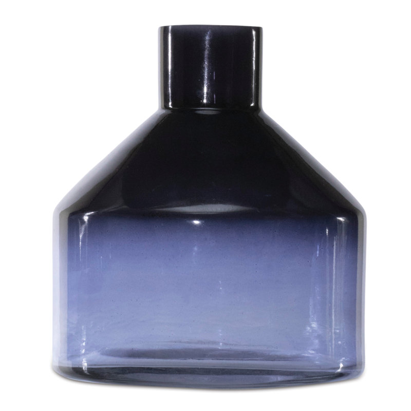 Vase en verre Blue Soda Lime, H 6 po x l 6 po x P 6 po