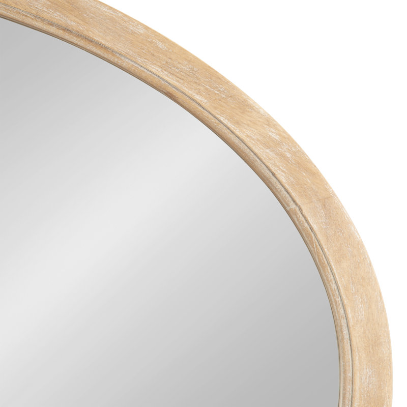 Brianna Wood Flat Mirror, 36" x 24", Natural Wood