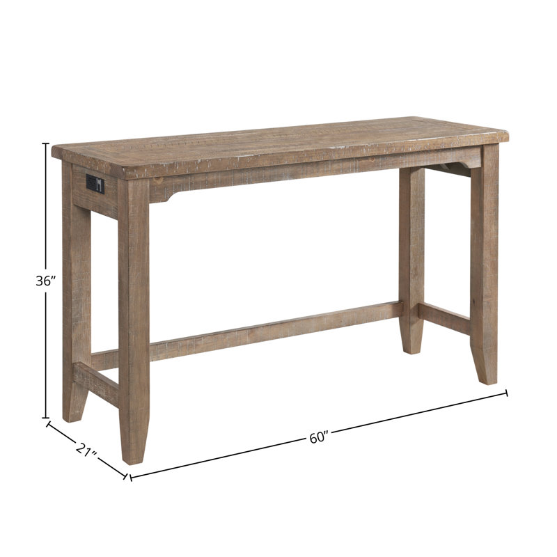 Labruna 60" Sofa Bar Table with 4 Legs, Sandwash