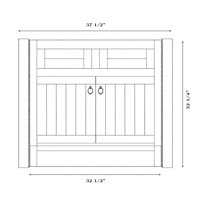 Fireside Lodge Barnwood Vanity - 36-inch - without Top - Sink Center