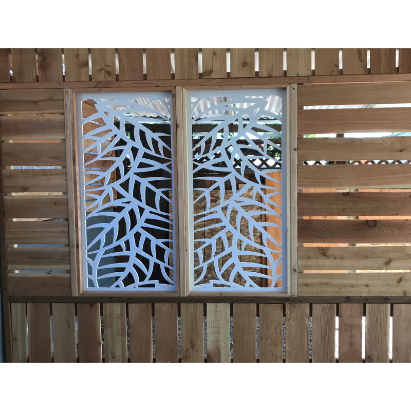 Panneau mural décoratif VIMA (LeafVeins) - L 48 po x l 24 po, panneau de PVC blanc avec clôture à écran privé pour la rénovation et la décoration murale