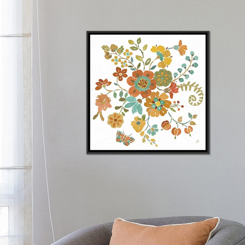 « automne impressions iv », impression sur toile, H 18 po x l 18 po x P 1,5 po, Toile avec cadre noir, Pas de tapis