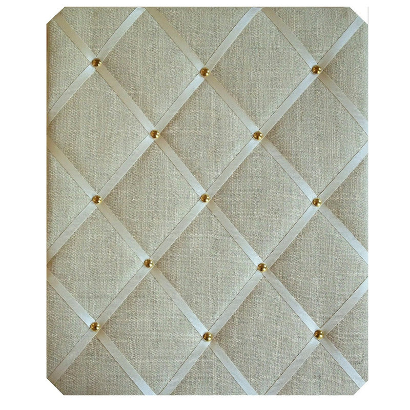 Fabric Covered, 48cm H x 28cm W, Ivory/Gold