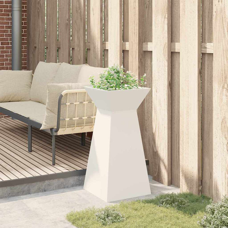 Pillar Planter Steel, 73cmH x 35cmW x 35cmD, White