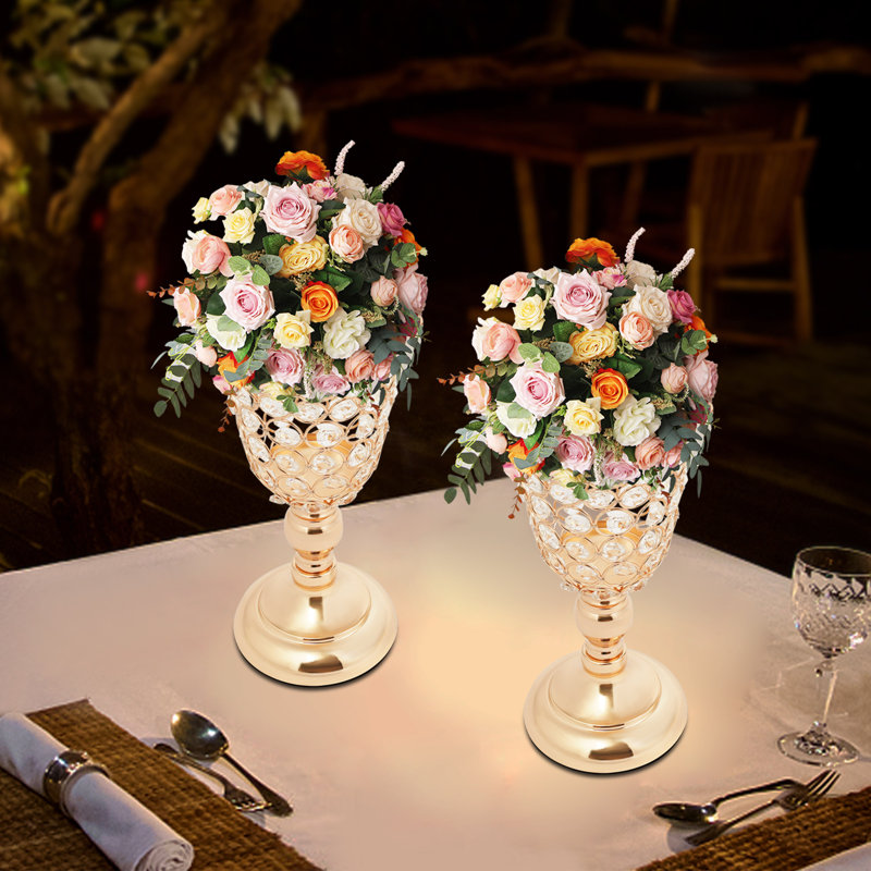 2 vases à fleurs, Doré