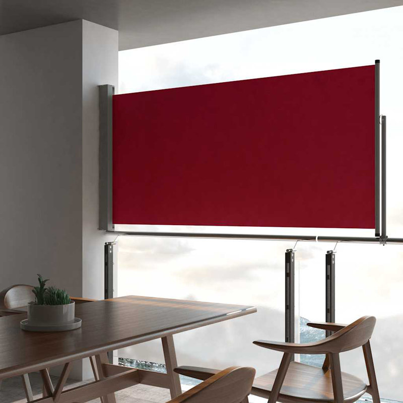 Dakota Fields 300cm W Fabric Cover Retractable Side Awning, Red