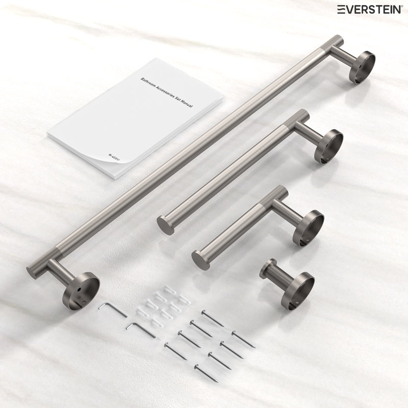 4 - Piece Bathroom Hardware Set, Brushed Nickel