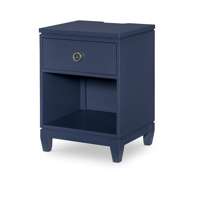 Arantxa 17'' W Solid Wood Nightstand, Blue