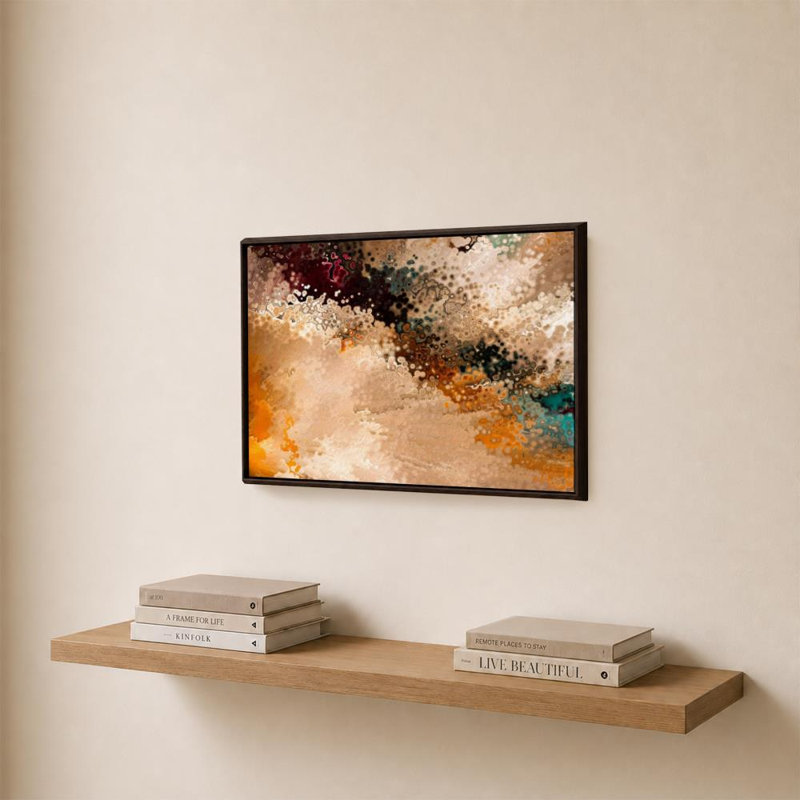 «1 Peter 5: 7 Casting Cares» par Mark Lawrence, reproduction, H 21,5 po x l 33,5 po x P 2 po, Cadre flottant, Espresso