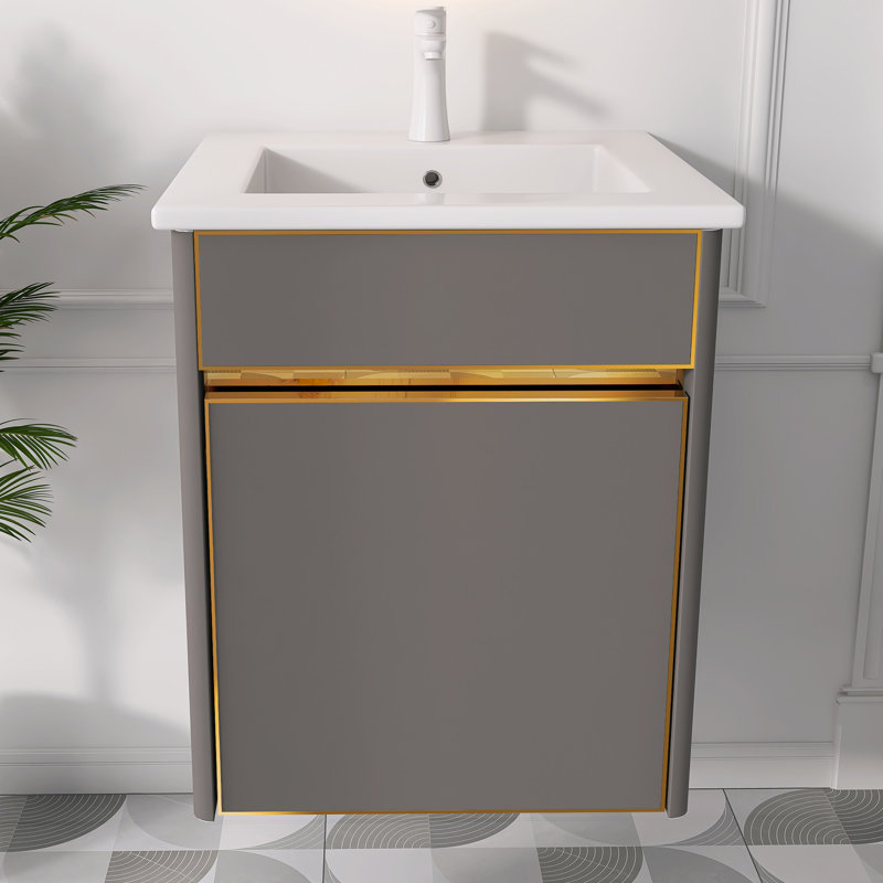 Ensemble de meuble-lavabo simple 16 po avec comptoir en céramique Vassila