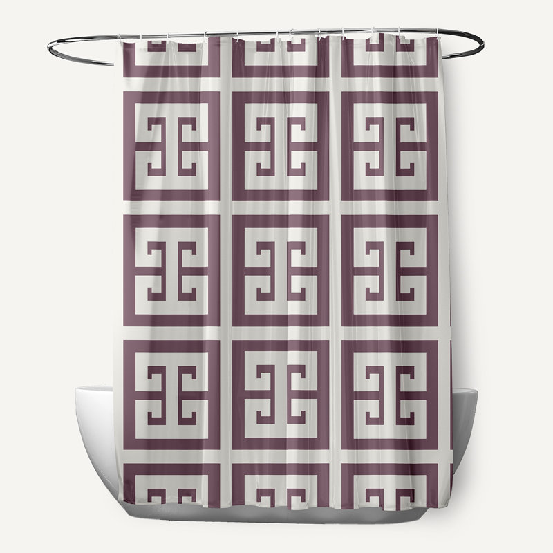 Rideau de douche géométrique simple, Mauve poussiéreux