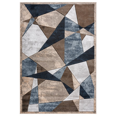 Tapis crème / brun / noir Preciado