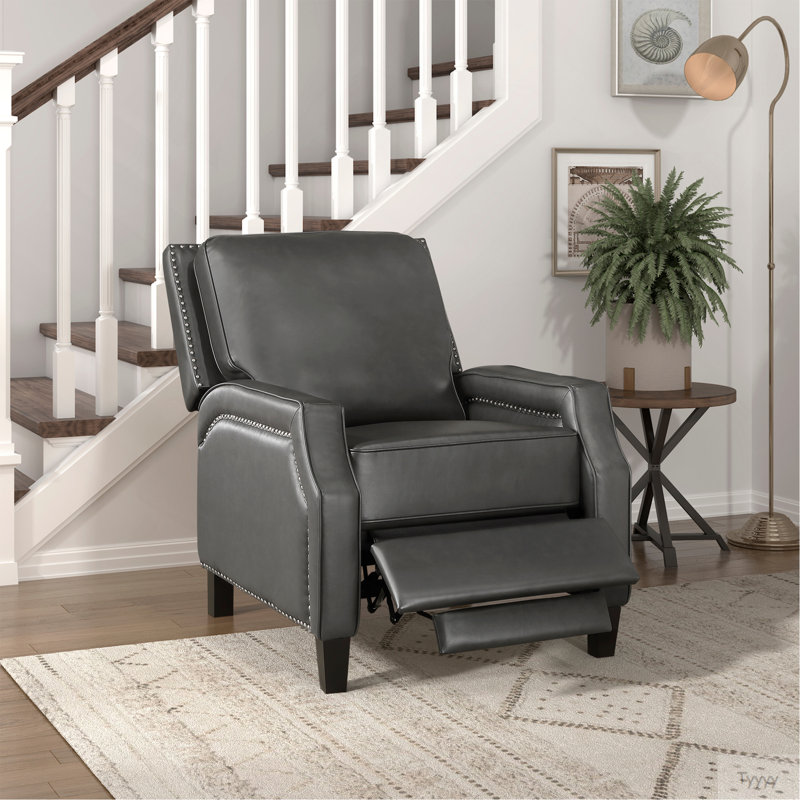 Fauteuil inclinable à dossier poussoir de style transitionnel avec fauteuil à mouvement 1 pièce