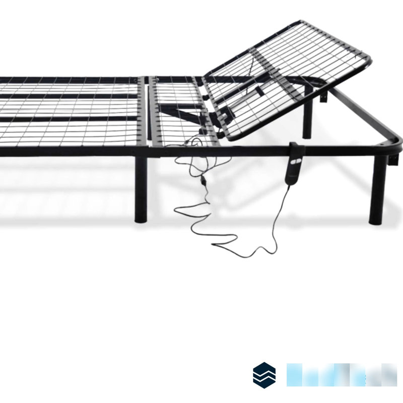 Base de lit réglable très grand avec mouvement de tête - acier robuste de 850 lb, noir, sans fonction de sommier