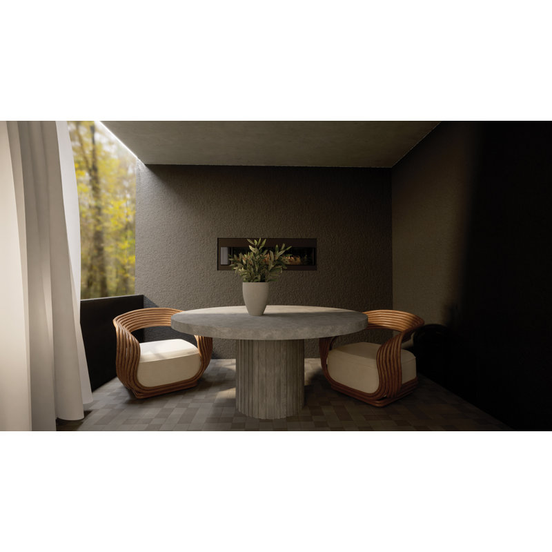 Perpetual Round Outdoor Dining Table , 57'' in. W 57'' in. D, Grey