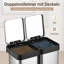 Stainless Steel Multi-Compartment Rubbish & Recycling Bin