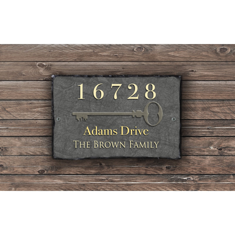 Plaque d'adresse en pierre d'ardoise personnalisée Sassy Squirrel Ink Home Decor, Montage à 2 trous, H 8 po x l 12 po