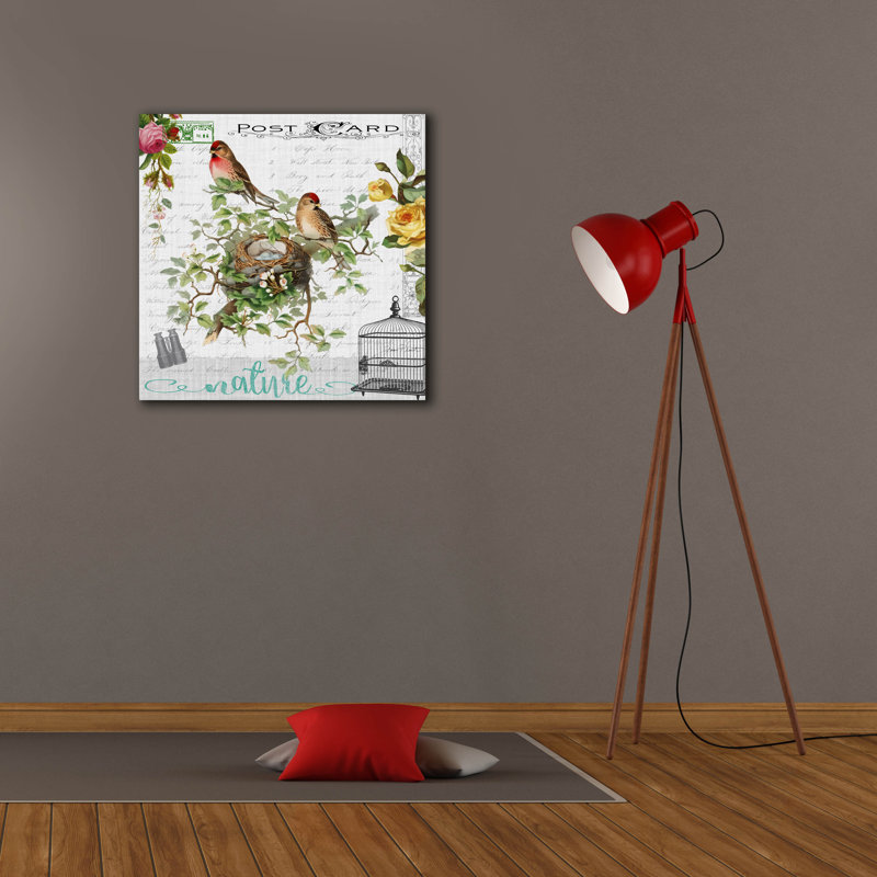 Art mural sur toile Epic Graffiti «Birdwatchers Dream 3» par Jean Plout, 26 po x 26 po, H 26 po x l 26 po