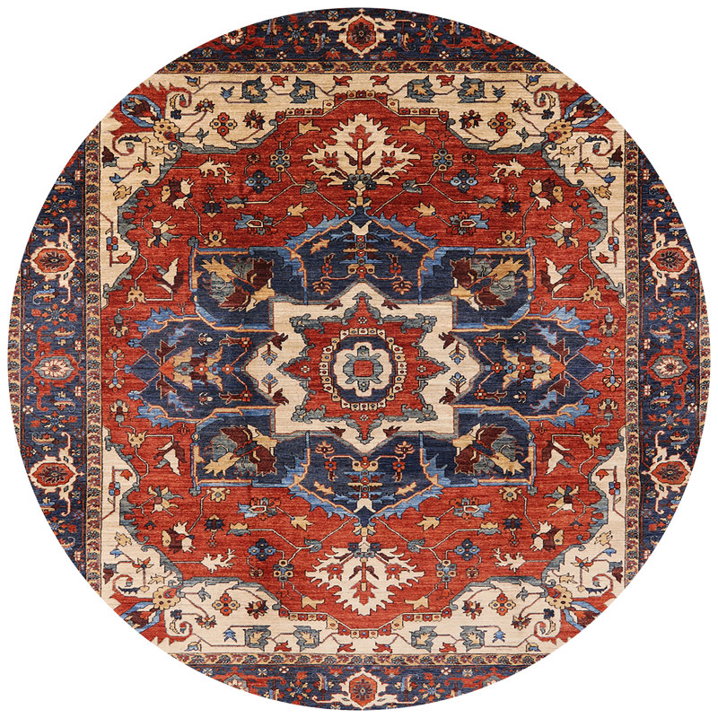 Mampre Oriental Indoor Rug, Round 5'