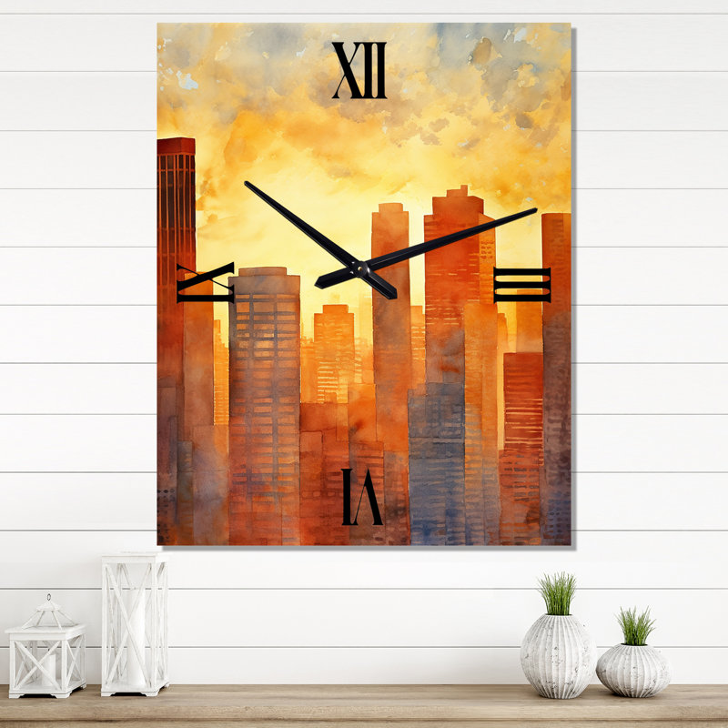 Iban - Horloge murale surdimensionnée gratte-ciel, Très grand