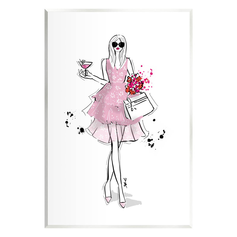 «Glam Fashion Party Girl» par Alison Petrie, H 19 po x l 13 po x P 0,5 po