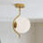 1 - Light Semi Flush Mount with White Jade Glass