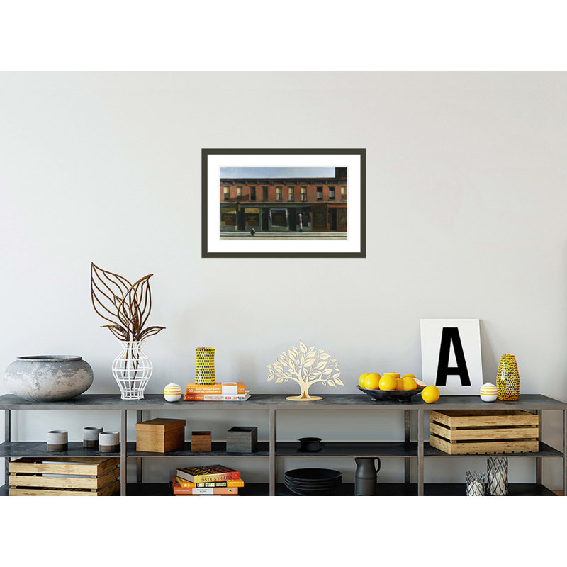«Early dimanche matin» par Edward Hopper, impression giclée sur cadre, H 19,57 po x l 29,5 po