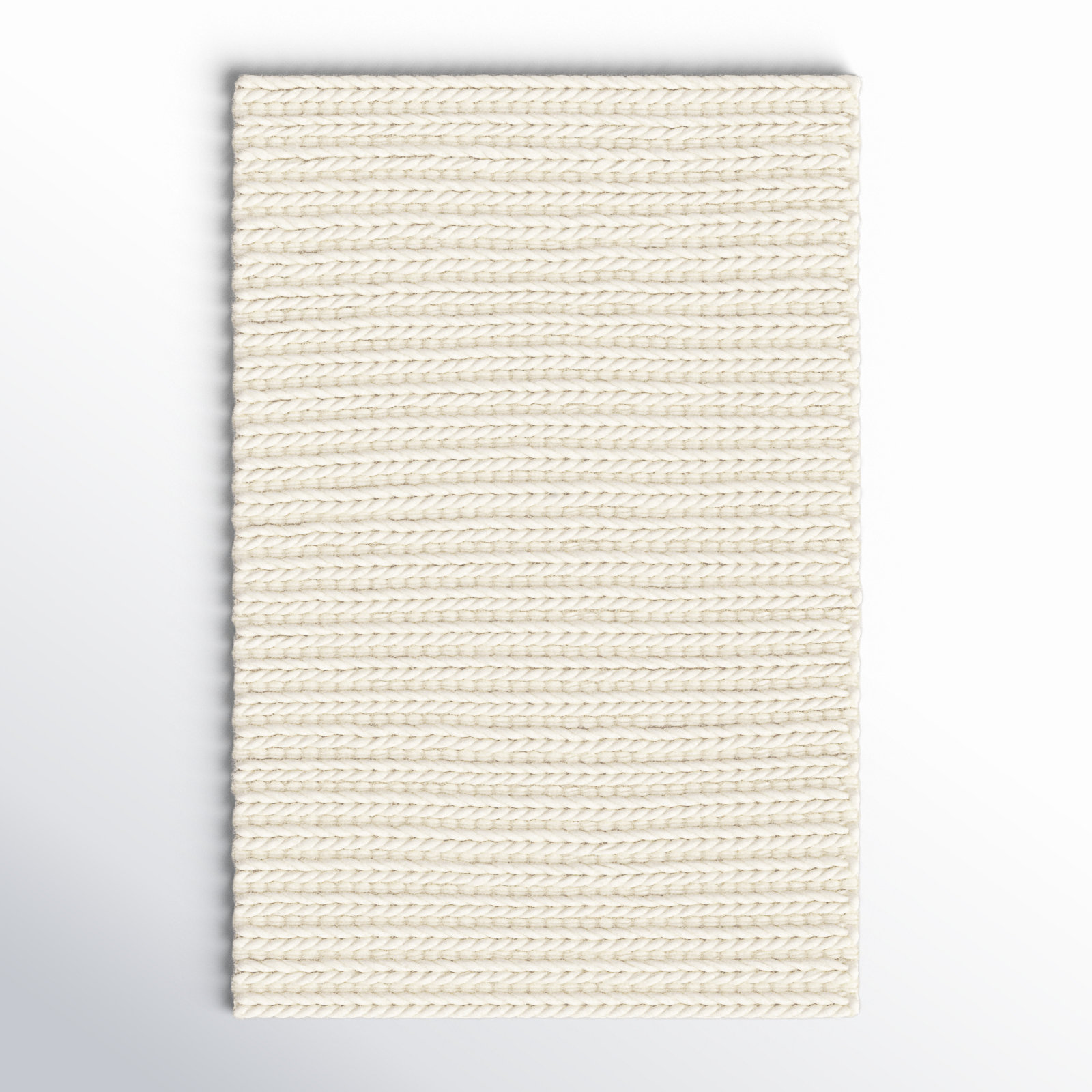 Rosemead Handmade Ivory Rug, Rectangle 2' x 3'
